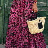 Daisy | Floral Maxi Skirt with Smocked Waistband