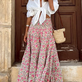 Daisy | Floral Maxi Skirt with Smocked Waistband