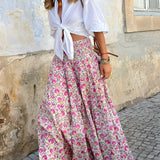 Daisy | Floral Maxi Skirt with Smocked Waistband