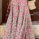 Daisy | Floral Maxi Skirt with Smocked Waistband