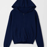 Mila | Women’s Knitted Hoodie with Zip Closure & Contrasting Details