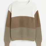 Harper | Colour-Block Knitted Jumper with Round Neck – Comfortable & Casual