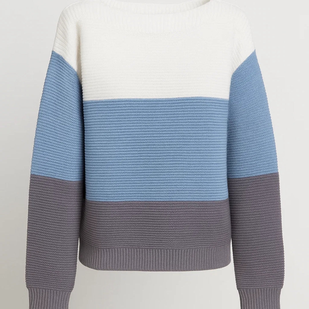 Harper | Colour-Block Knitted Jumper with Round Neck – Comfortable & Casual