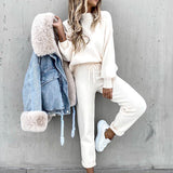 Madeline | Two-Piece Women's Loungewear Set with High-Waisted Trousers