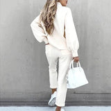 Madeline | Two-Piece Women's Loungewear Set with High-Waisted Trousers