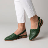 Penelope | Women's Woven Leather Slip-On Pointed Flats