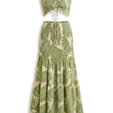 Eliza | Maxi evening dress with palm print design