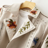 Lydia | Floral Faux Leather Jacket with Tailored Fit