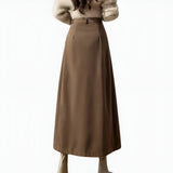 Matilda | High-Waisted A-Line Maxi Skirt with Pleated Design