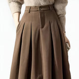 Matilda | High-Waisted A-Line Maxi Skirt with Pleated Design