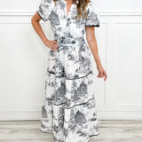 Elowen | Toile Maxi Dress with Smocked Waist and Tiered Skirt
