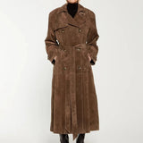 Harriet | Women's Suede Trench Coat with Elegant Belted Cut