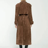 Harriet | Women's Suede Trench Coat with Elegant Belted Cut