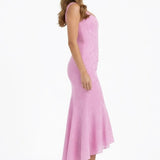 Ophelia | Satin Midi Dress with Cowl Neck