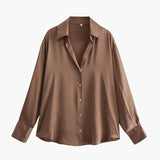 Lucy | Satin Blouse with Button Closure