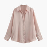 Lucy | Satin Blouse with Button Closure