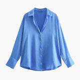 Lucy | Satin Blouse with Button Closure