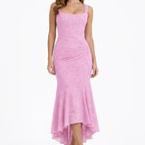 Ophelia | Satin Midi Dress with Cowl Neck