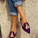 Chloe | Women's Pointed Toe Tassel Comfort Loafers