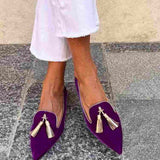 Chloe | Women's Pointed Toe Tassel Comfort Loafers