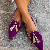Chloe | Women's Pointed Toe Tassel Comfort Loafers