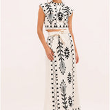 Maisie | Embroidered Fringe Co-Ord Set with Elegant Silhouette