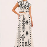 Maisie | Embroidered Fringe Co-Ord Set with Elegant Silhouette