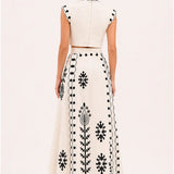 Maisie | Embroidered Fringe Co-Ord Set with Elegant Silhouette