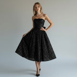 Marvelle | Elegant Sequin Midi Dress with Flowing Silhouette