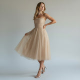 Marvelle | Elegant Sequin Midi Dress with Flowing Silhouette