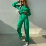 Victoria | Women's Two-Piece Jogging Suit with Wide-Leg Trousers