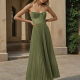 Colette | Pleated maxi dress with a soft and elegant structure