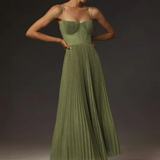 Colette | Pleated maxi dress with a soft and elegant structure