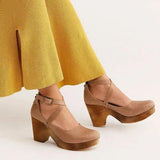 Liora | Chic Closed-Toe Wedge Heels with Ankle Strap