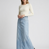 Florence | Women's Long Denim Maxi Skirt with High-Waisted Fit