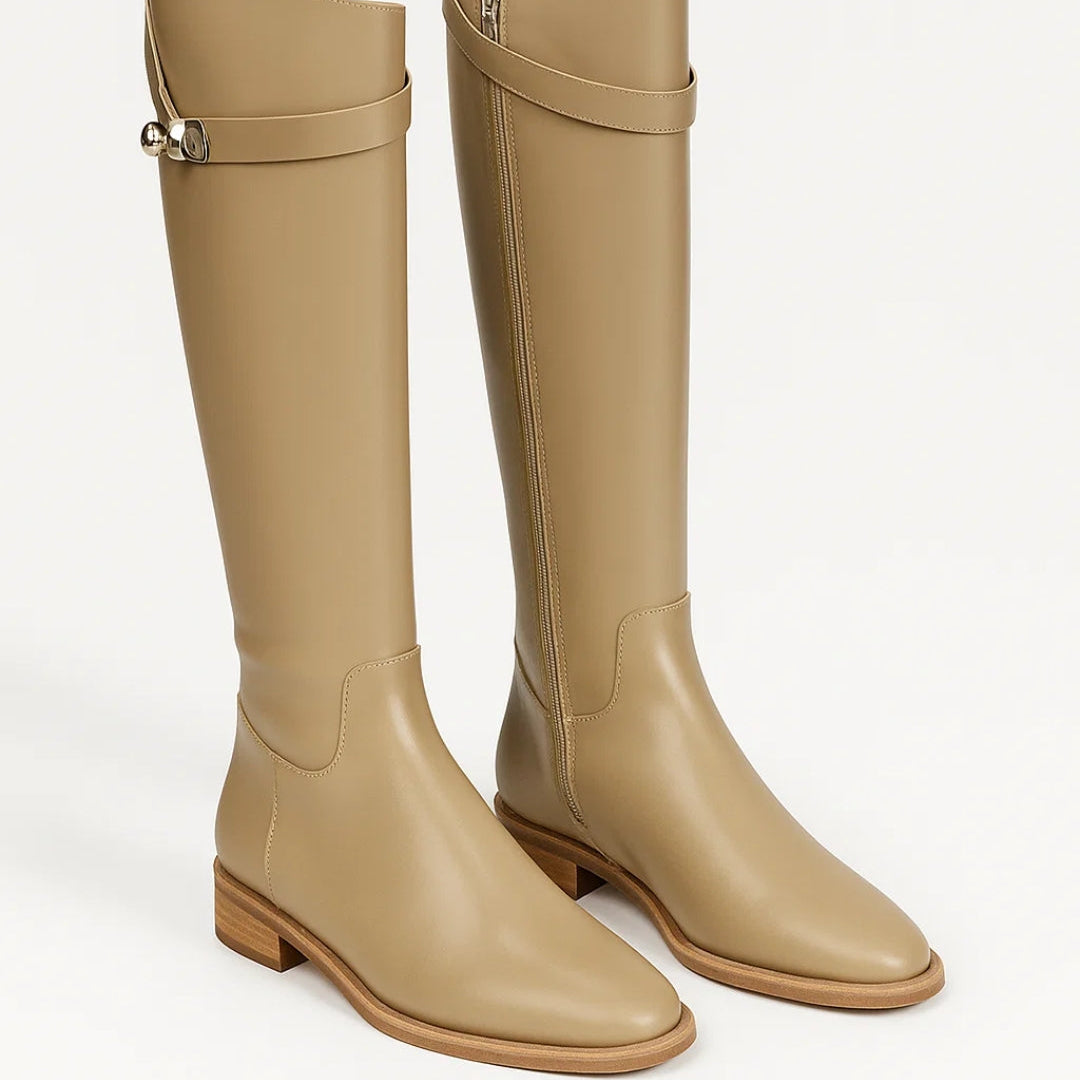 Elena | Knee-High Women’s Boots with Buckle Detail – Timeless & Refined