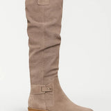 Hadley | Long Boots with Perforated Details & Low Heel – Western Touch