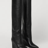 Bella | Long Pointed-Toe Women’s Boots with Minimalist Design & Elegant Wedge Heel