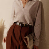 Imogen | Knitted Sweater with Elegant Collar