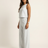 Holly | Wide-Leg Linen-Look Trousers Two-Piece Set