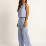 Holly | Wide-Leg Linen-Look Trousers Two-Piece Set