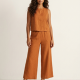 Holly | Wide-Leg Linen-Look Trousers Two-Piece Set