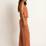 Holly | Wide-Leg Linen-Look Trousers Two-Piece Set