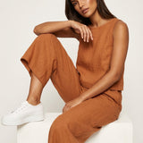 Holly | Wide-Leg Linen-Look Trousers Two-Piece Set