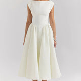 Daphne | Chic Midi Dress with Elegant Ruffle Detail
