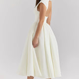 Daphne | Chic Midi Dress with Elegant Ruffle Detail