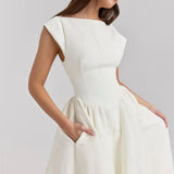 Daphne | Chic Midi Dress with Elegant Ruffle Detail