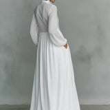 Elodie | Patchwork Linen Blend Maxi Dress