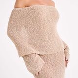 Evelyn | Off-Shoulder Bouclé Maxi Dress