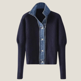 Rosie | Button-Front Knit Cardigan with Trim